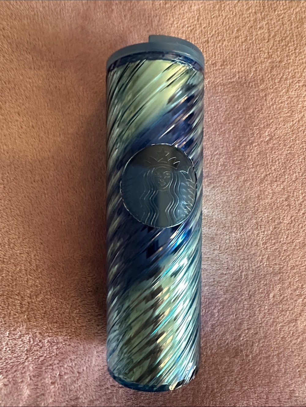 Starbucks Iridescent Blue Green Swirl Tumbler